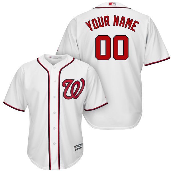Men Washington Nationals Majestic White Cool Base Custom MLB Jersey->customized mlb jersey->Custom Jersey